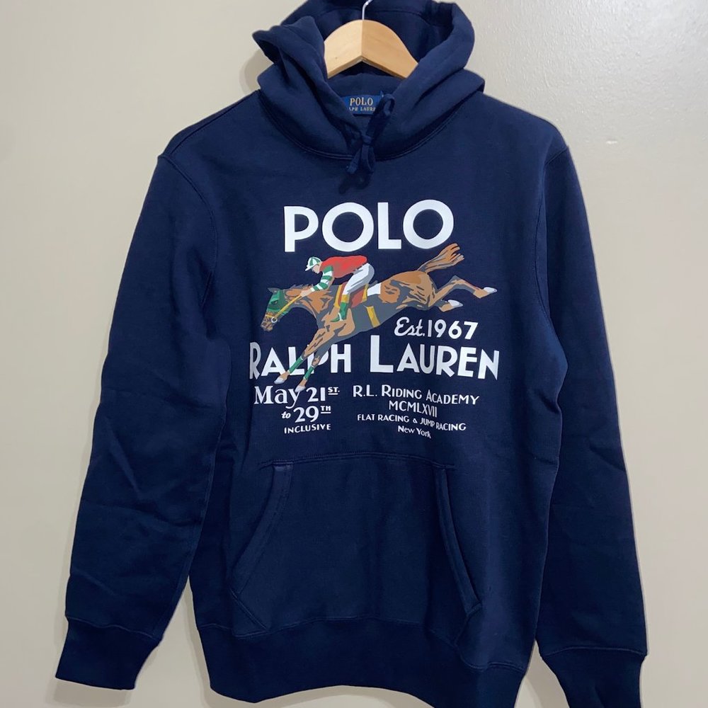 Polo Ralph Lauren Equestrian Horse Riding Academy Hoodie Sweatshirt Mens Size S